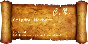 Czigány Norbert névjegykártya